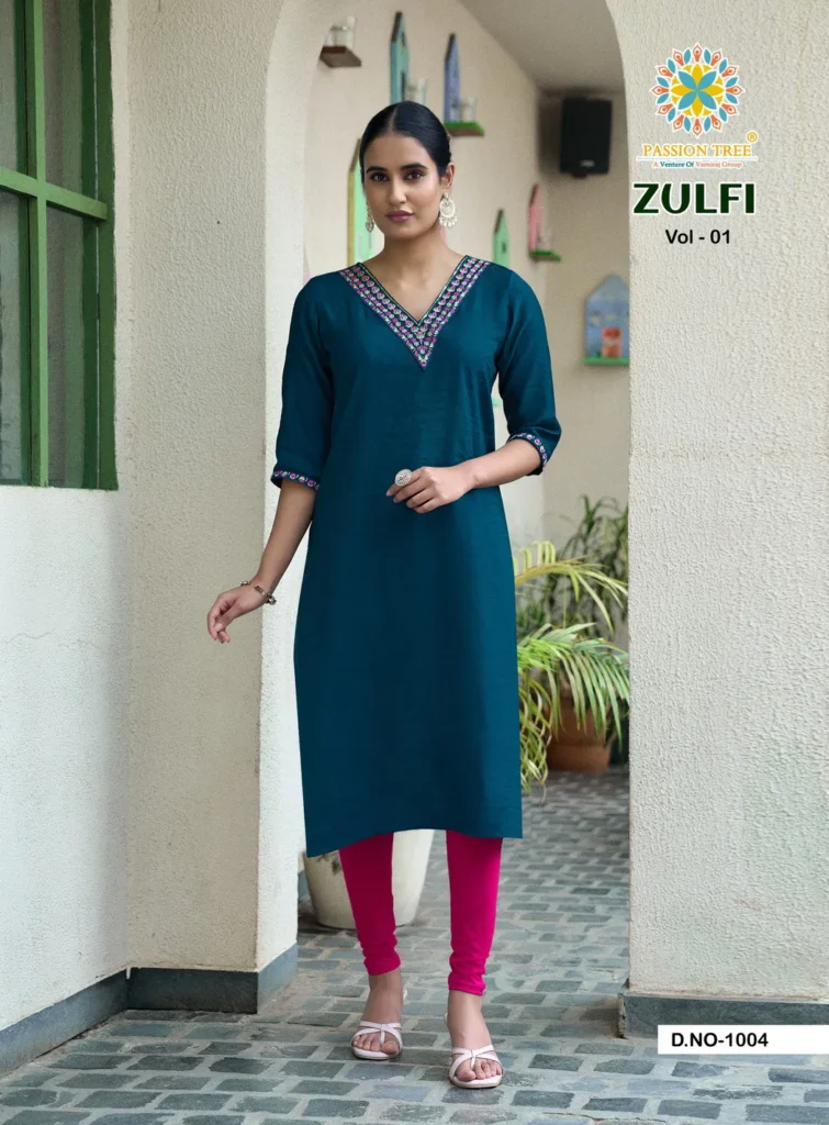 Latest Zulfi Vol 1 By Passion Tree Vertican Plain Embroidery Work Top Collection Wholesale 2026