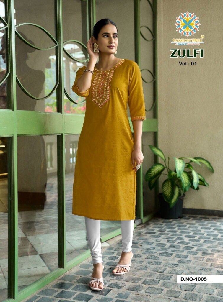 Latest Zulfi Vol 1 By Passion Tree Vertican Plain Embroidery Work Top Collection Wholesale 2026