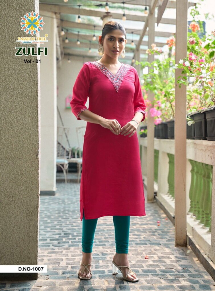 Latest Zulfi Vol 1 By Passion Tree Vertican Plain Embroidery Work Top Collection Wholesale 2026