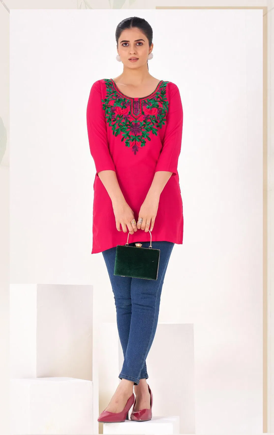 Beautiful Blue Hills Gulmarg Vol 5 Rayon Thread Work Top Collection Wholesale 2026