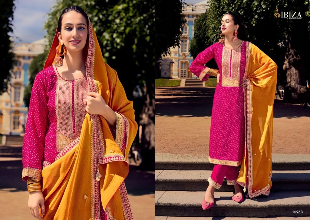 Buy Ibiza Rang Bandhej Silk Digital Printed Salwar Suit Collection Wholesale 2026