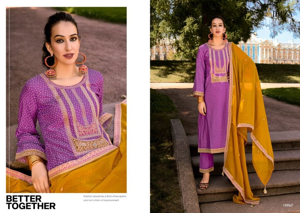 Buy Ibiza Rang Bandhej Silk Digital Printed Salwar Suit Collection Wholesale 2026