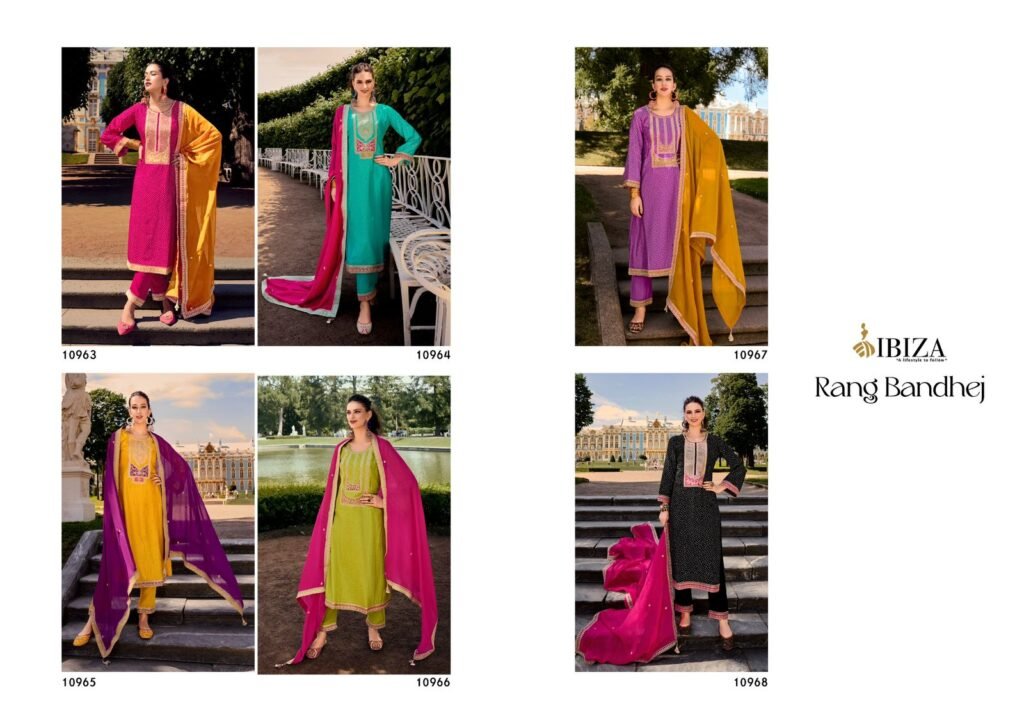 Buy Ibiza Rang Bandhej Silk Digital Printed Salwar Suit Collection Wholesale 2026