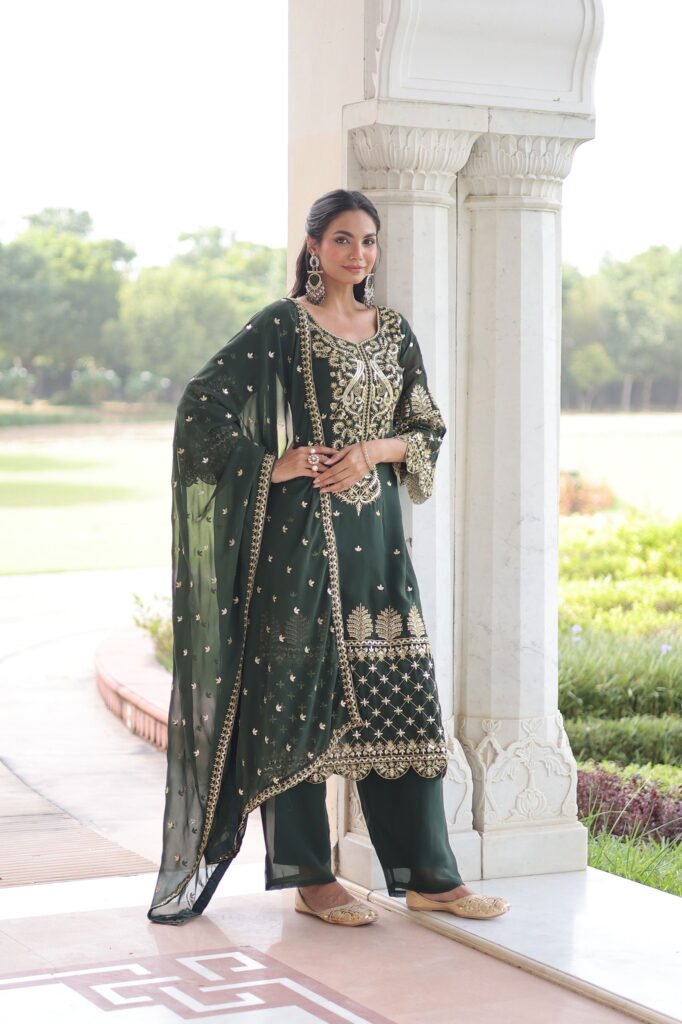 Launching Lekha KA 1219 Faux Blooming Embroidery Kurti Bottom With Dupatta Wholesale 2026