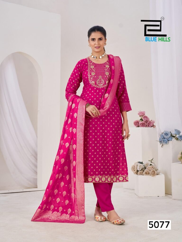Stylish Blue Hills Aisha Rayon With Embroidery Kurti Pant And Dupatta Collection Wholesale 2026