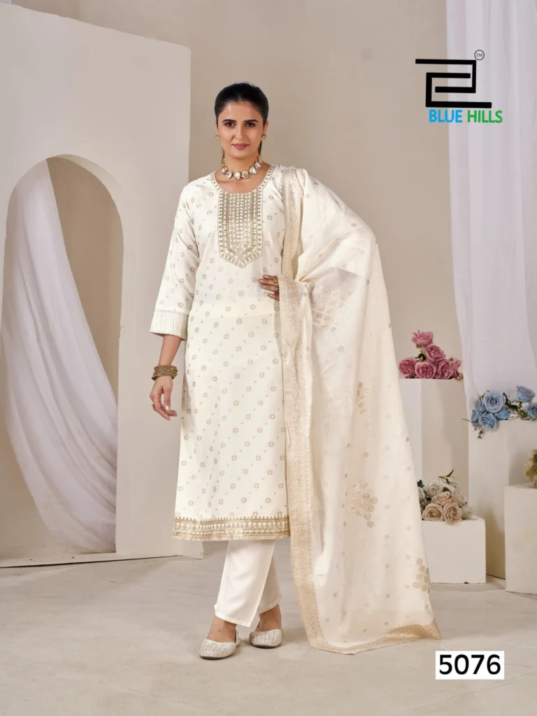 Stylish Blue Hills Aisha Rayon With Embroidery Kurti Pant And Dupatta Collection Wholesale 2026