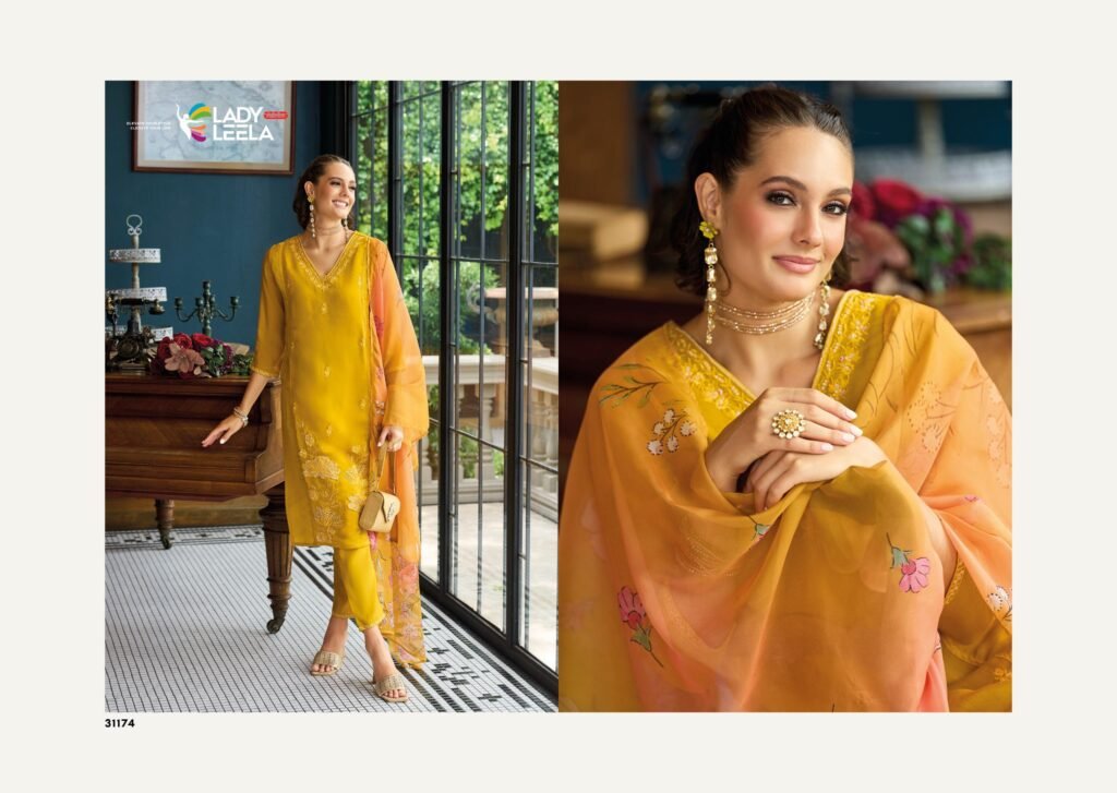 Beautiful Lady Leela Saiyaraa Viscose Mul Chanderi Embroidery And Beads Work Kurti Bottom With Dupatta Wholesale 2026