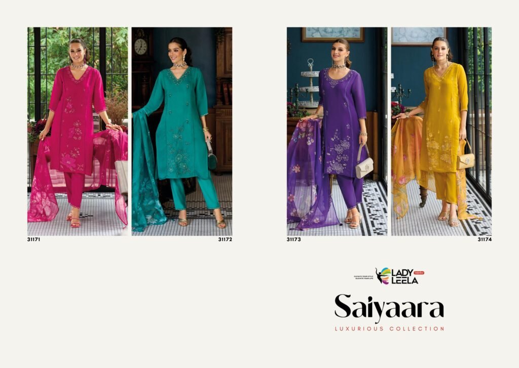 Beautiful Lady Leela Saiyaraa Viscose Mul Chanderi Embroidery And Beads Work Kurti Bottom With Dupatta Wholesale 2026