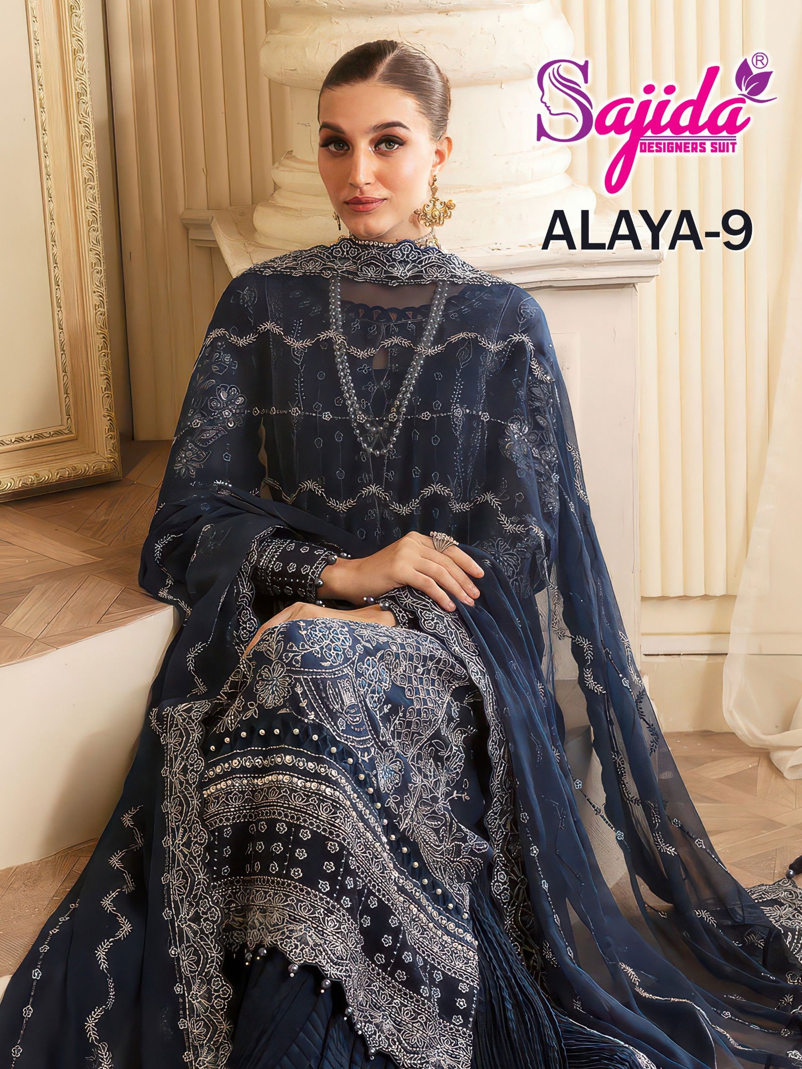 Stylish Sajida Alaya Vol 9 Georgette With Embroidered Pakistani Salwar Kameez Wholesale 2026