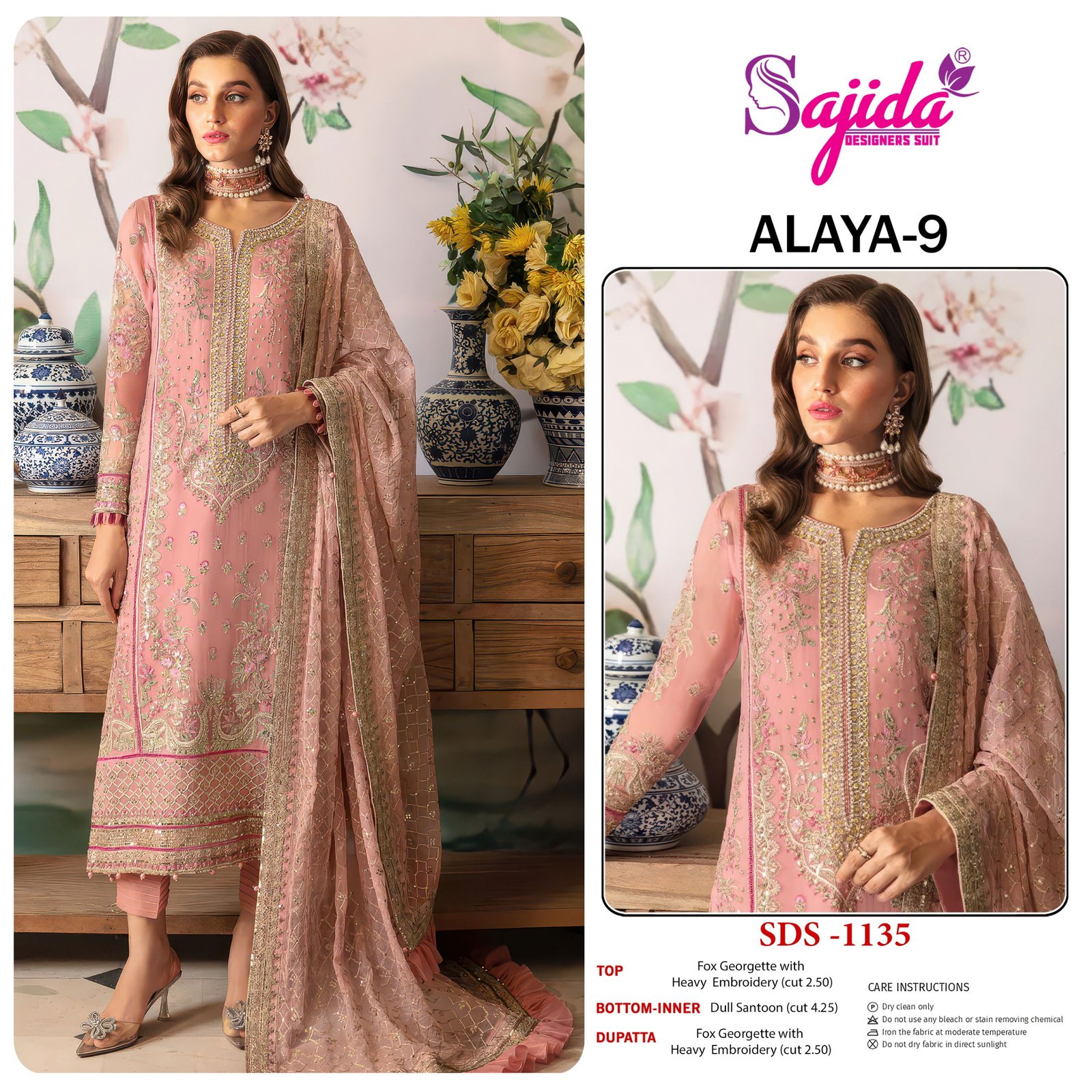 Sajida Alaya Vol 9 Georgette With Embroidered Pakistani Salwar Kameez Wholesale 4 Stylish Sajida Alaya Vol 9 Georgette With Embroidered Pakistani Salwar Kameez Wholesale 2026