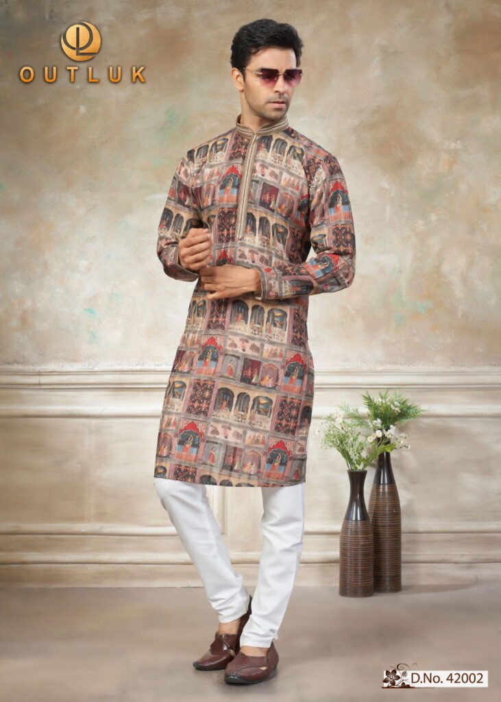 Launching Outluk Wedding Vol 42 Cotton Digital And Work Kurta And Pajama Collection Wholesale 2026