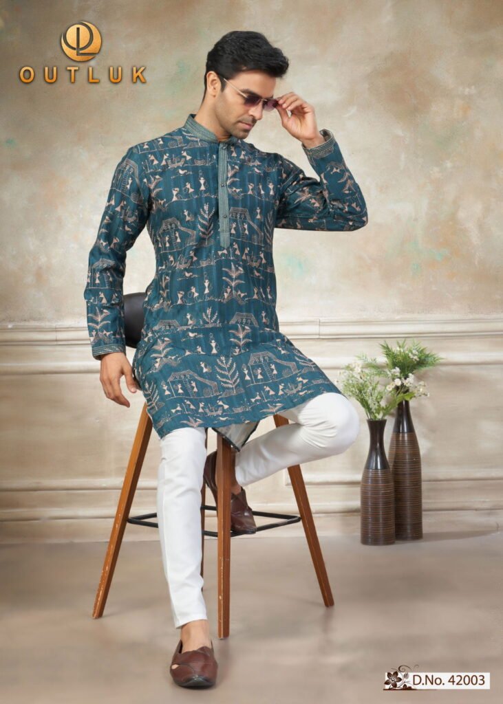 Launching Outluk Wedding Vol 42 Cotton Digital And Work Kurta And Pajama Collection Wholesale 2026