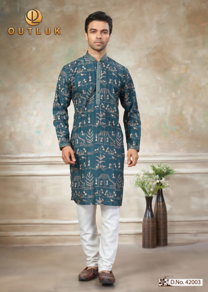 Launching Outluk Wedding Vol 42 Cotton Digital And Work Kurta And Pajama Collection Wholesale 2026