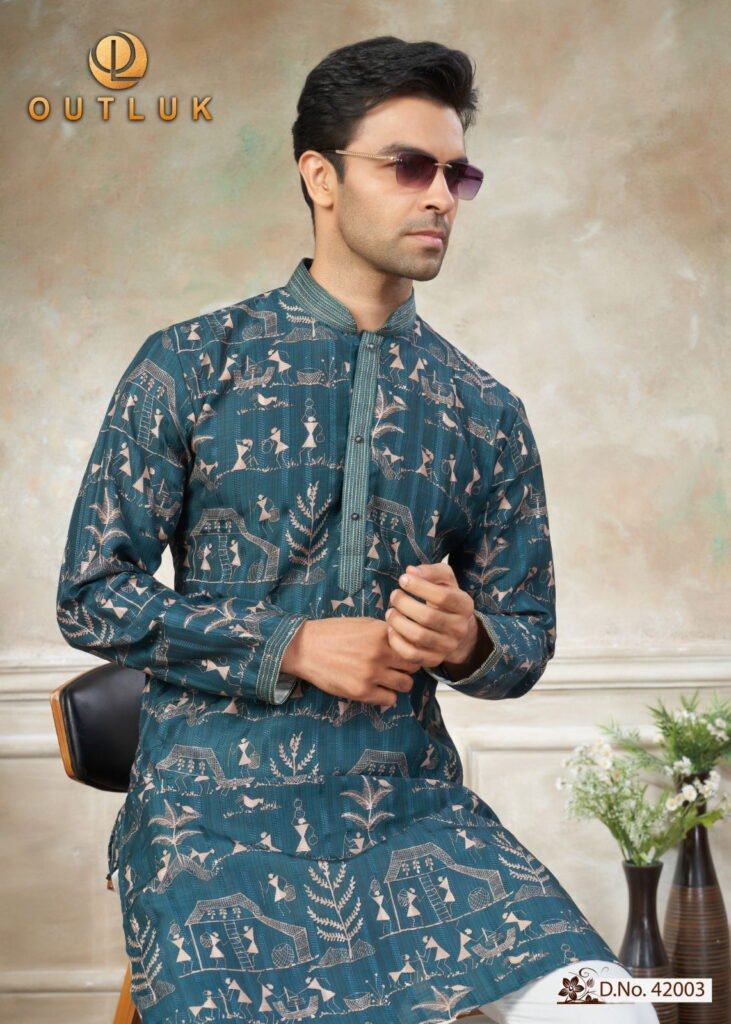 Launching Outluk Wedding Vol 42 Cotton Digital And Work Kurta And Pajama Collection Wholesale 2026