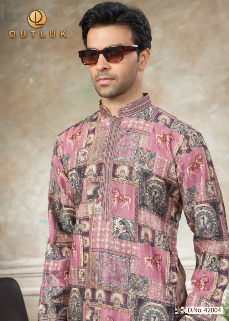 Launching Outluk Wedding Vol 42 Cotton Digital And Work Kurta And Pajama Collection Wholesale 2026