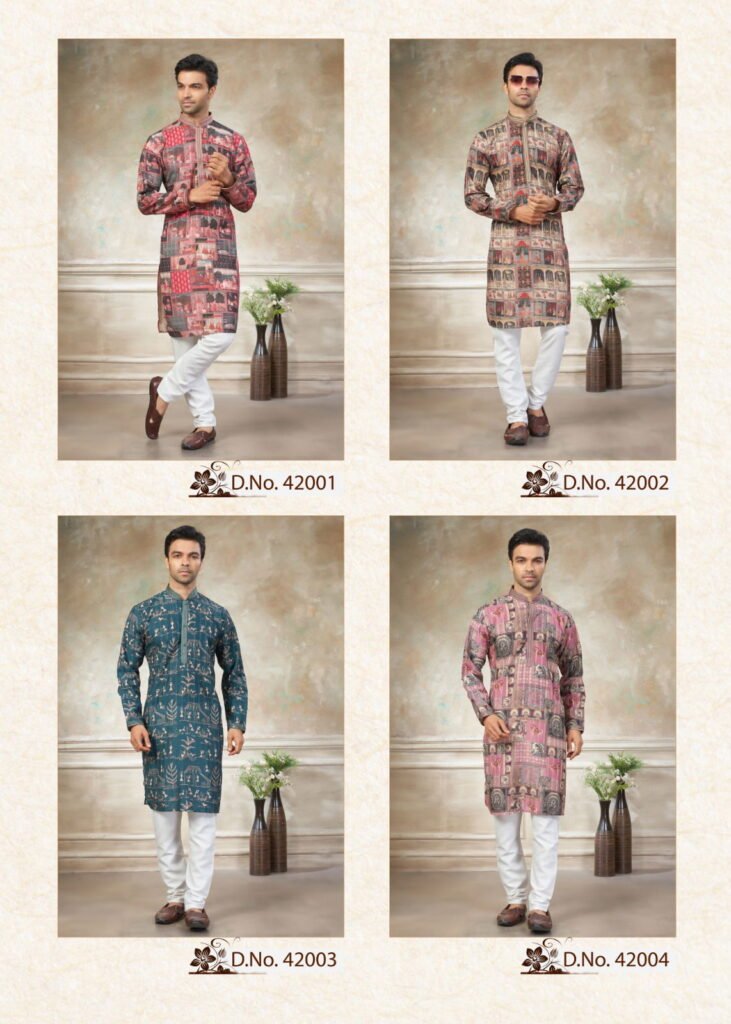 Launching Outluk Wedding Vol 42 Cotton Digital And Work Kurta And Pajama Collection Wholesale 2026