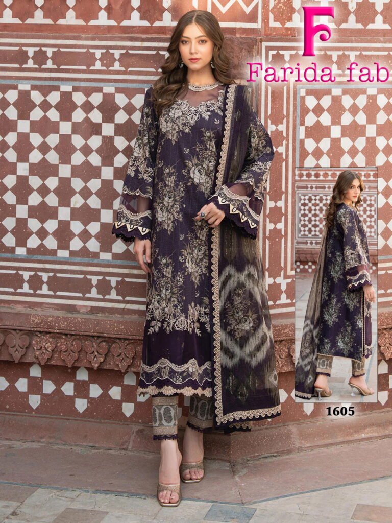 Stylish Farida Fab Ellija B Heavy Luxury Lawn Cotton Dress Material Collection Wholesale 2026 6 Stylish Farida Fab Ellija B Heavy Luxury Lawn Cotton Dress Material Collection Wholesale 2026