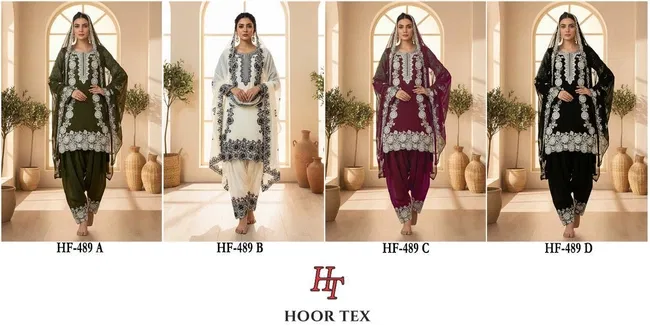 Hoor Tex HF 489 A to D Pakistani Salwar Suit With Embroidery Work Wholesale 12 Stylish Hoor Tex HF 489 A to D Pakistani Salwar Suit With Embroidery Work Wholesale 2026