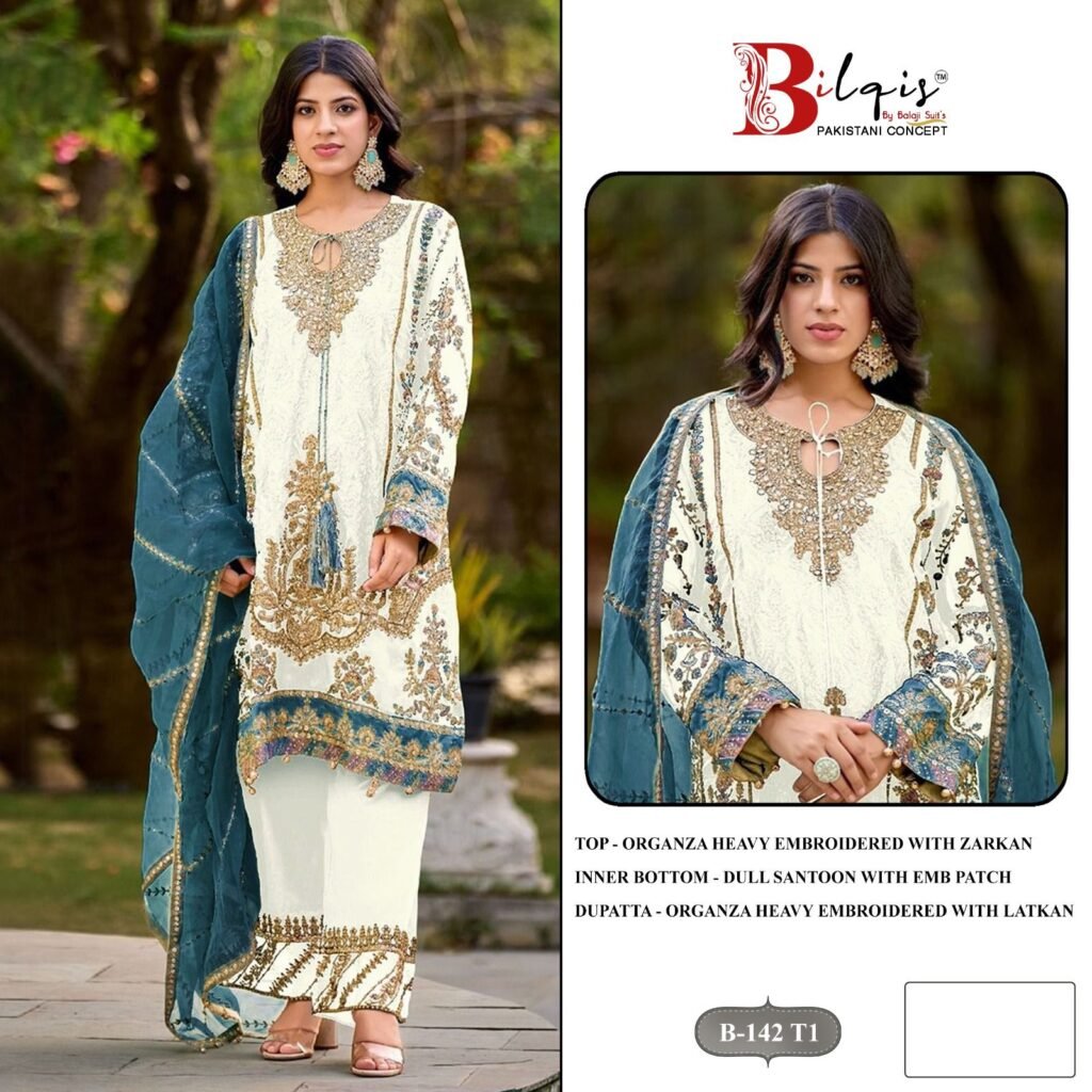 Launching Bilqis B 142 Q1 To T1 Organza Embroidery Work Pakistani Salwar Kameez Wholesale 2026 3 Launching Bilqis B 142 Q1 To T1 Organza Embroidery Work Pakistani Salwar Kameez Wholesale 2026