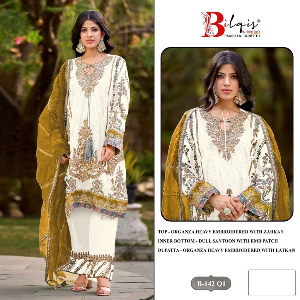 Launching Bilqis B 142 Q1 To T1 Organza Embroidery Work Pakistani Salwar Kameez Wholesale 2026 4 Launching Bilqis B 142 Q1 To T1 Organza Embroidery Work Pakistani Salwar Kameez Wholesale 2026