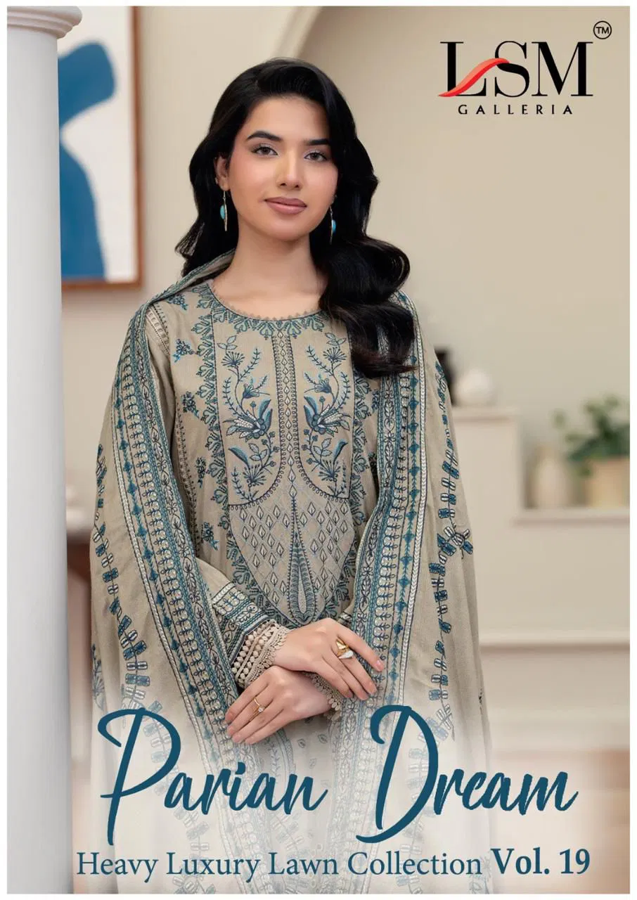 Latest Lsm Parian Dream Vol 19 Lawn Cotton Printed Dress Material Collection Wholesale 2026