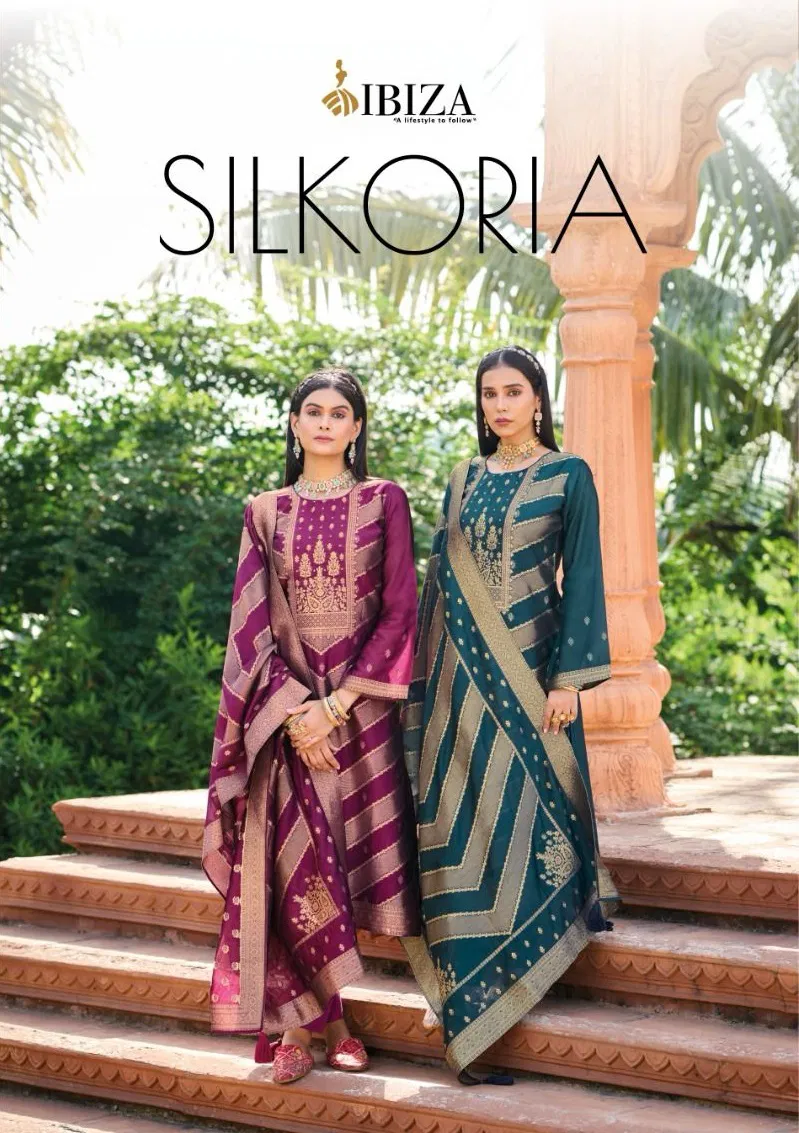 Beautiful Ibiza Silkoriya Banglory Silk Jacquard Salwar Kameez Wholesale 2026