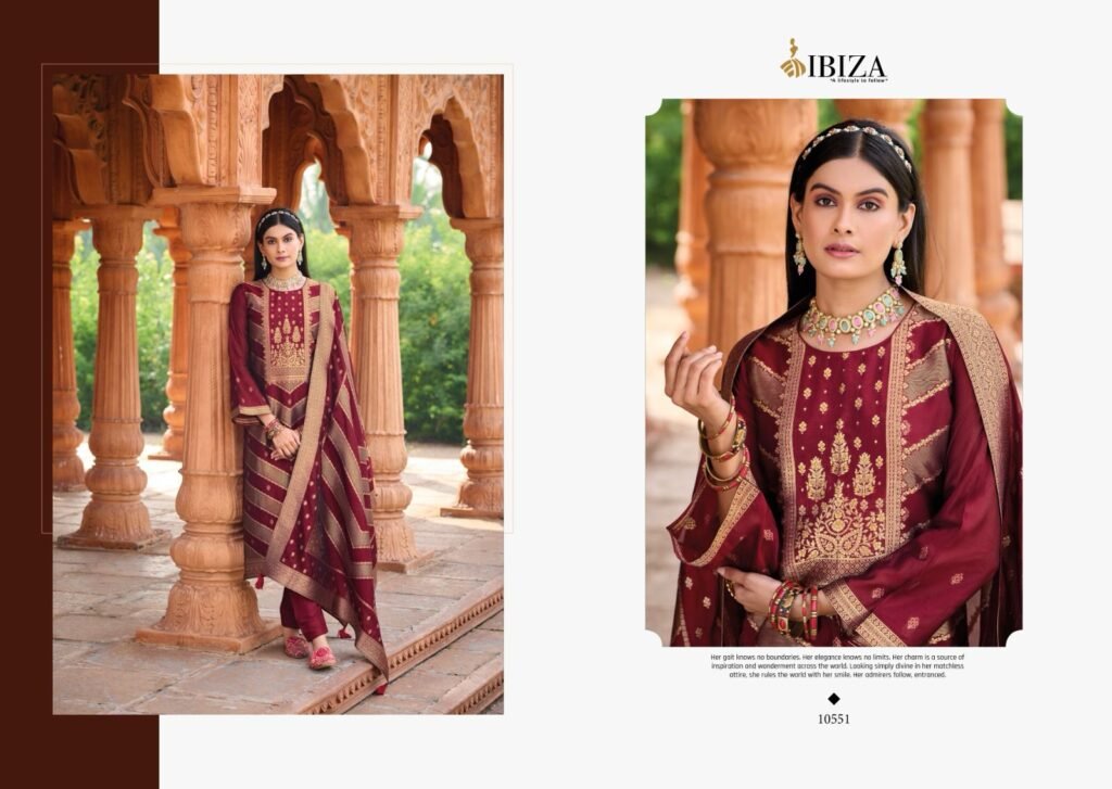 Beautiful Ibiza Silkoriya Banglory Silk Jacquard Salwar Kameez Wholesale 2026