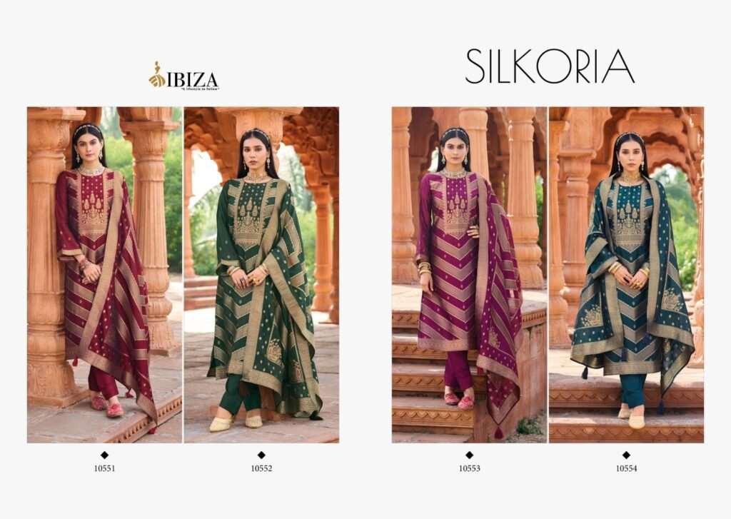 Beautiful Ibiza Silkoriya Banglory Silk Jacquard Salwar Kameez Wholesale 2026