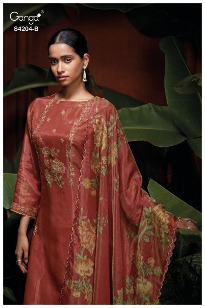 Beautiful Ganga Riva 4204 Bemberg Silk Printed Embroidery Salwar Kameez Wholesale 2026