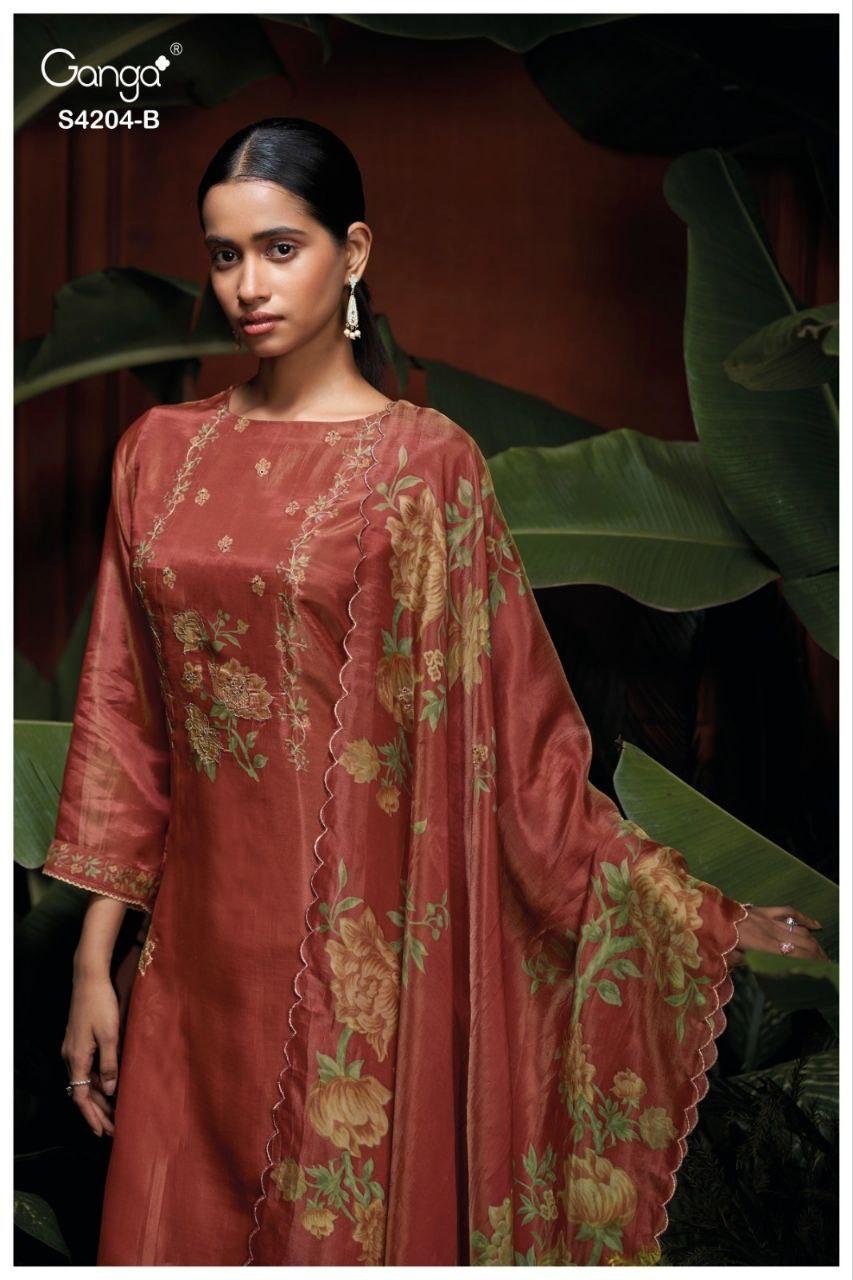 Ganga Riva 4204 Bemberg Silk Printed Embroidery Salwar Kameez Wholesale 5 Beautiful Ganga Riva 4204 Bemberg Silk Printed Embroidery Salwar Kameez Wholesale 2026