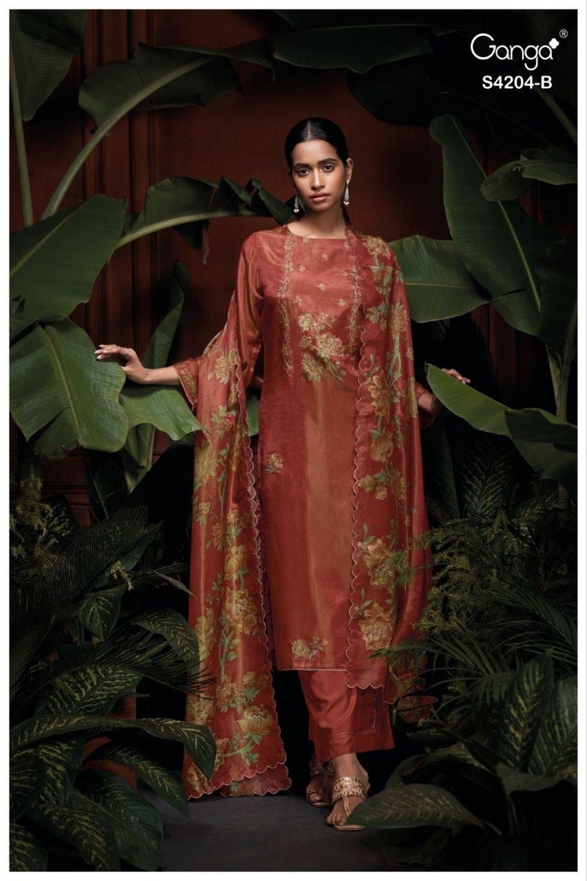 Ganga Riva 4204 Bemberg Silk Printed Embroidery Salwar Kameez Wholesale 6 Beautiful Ganga Riva 4204 Bemberg Silk Printed Embroidery Salwar Kameez Wholesale 2026