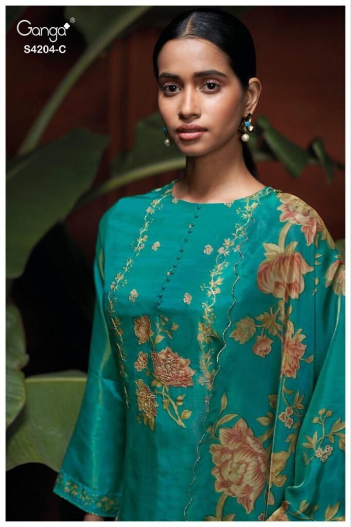 Beautiful Ganga Riva 4204 Bemberg Silk Printed Embroidery Salwar Kameez Wholesale 2026