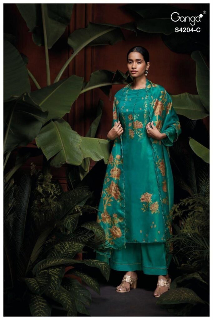 Beautiful Ganga Riva 4204 Bemberg Silk Printed Embroidery Salwar Kameez Wholesale 2026