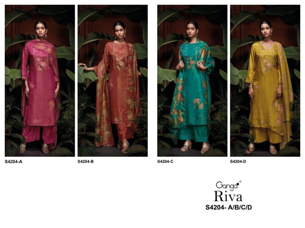 Beautiful Ganga Riva 4204 Bemberg Silk Printed Embroidery Salwar Kameez Wholesale 2026