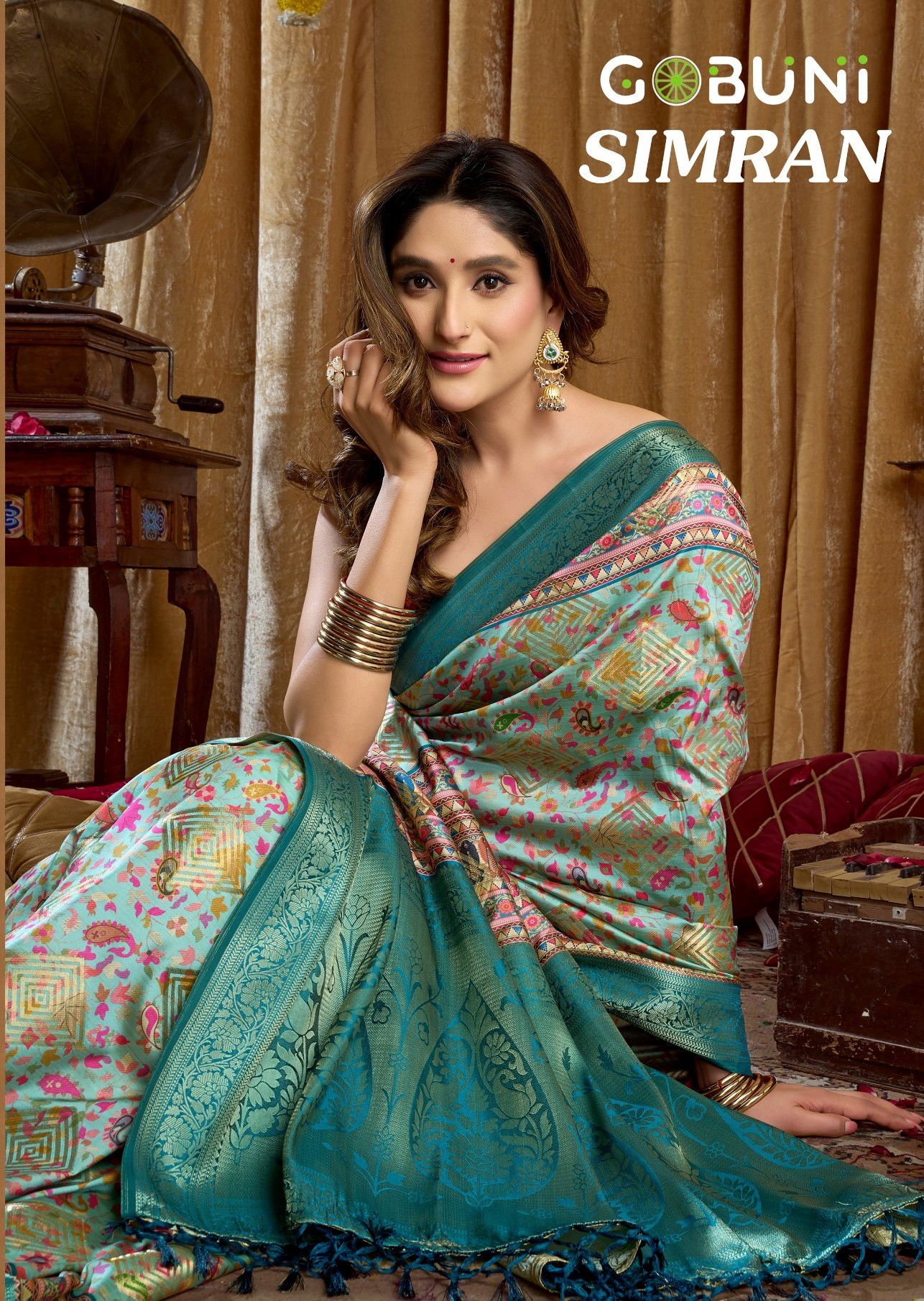 Buy Gobuni Simran Cluster Digital Printed Saree Collection Wholesale 2026