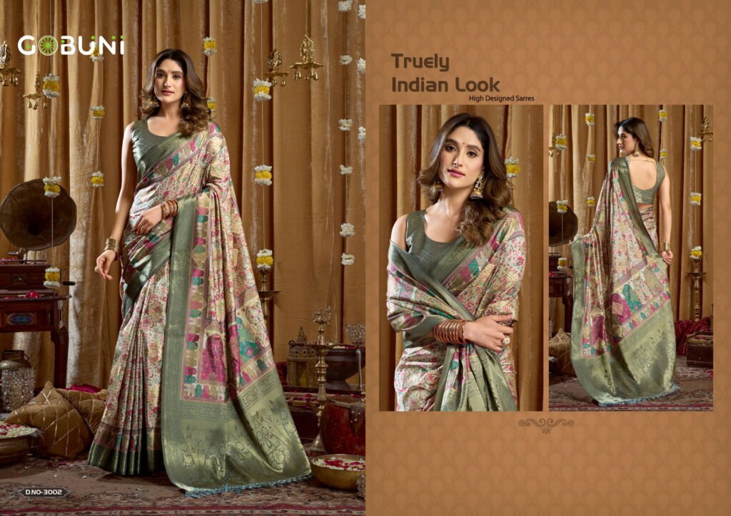 Buy Gobuni Simran Cluster Digital Printed Saree Collection Wholesale 2026