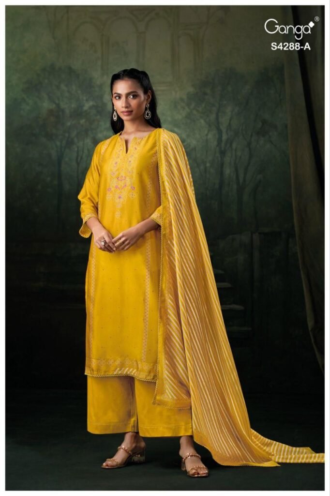 Latest Ganga Zamira 4288 Bemberg Russain Silk Embroidery Salwar Kameez Wholesale 2026