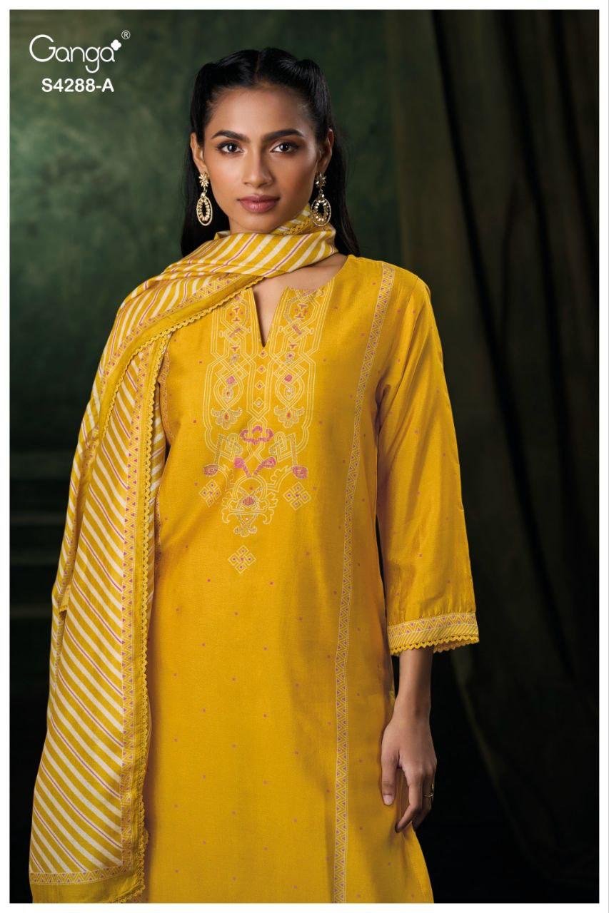 Ganga Zamira 4288 Bemberg Russain Silk Embroidery Salwar Kameez Wholesale 6 Latest Ganga Zamira 4288 Bemberg Russain Silk Embroidery Salwar Kameez Wholesale 2026