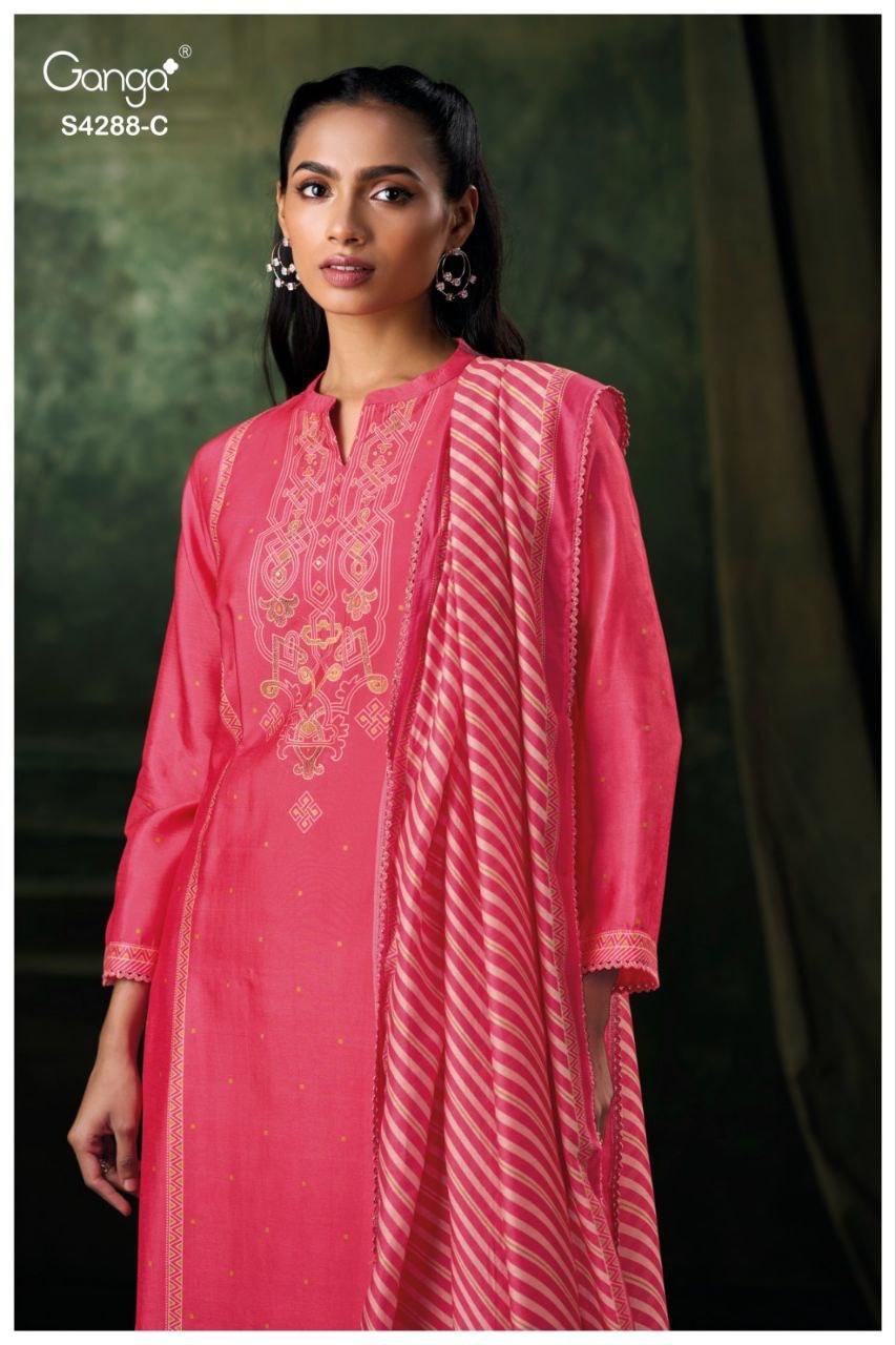 Ganga Zamira 4288 Bemberg Russain Silk Embroidery Salwar Kameez Wholesale 7 Latest Ganga Zamira 4288 Bemberg Russain Silk Embroidery Salwar Kameez Wholesale 2026