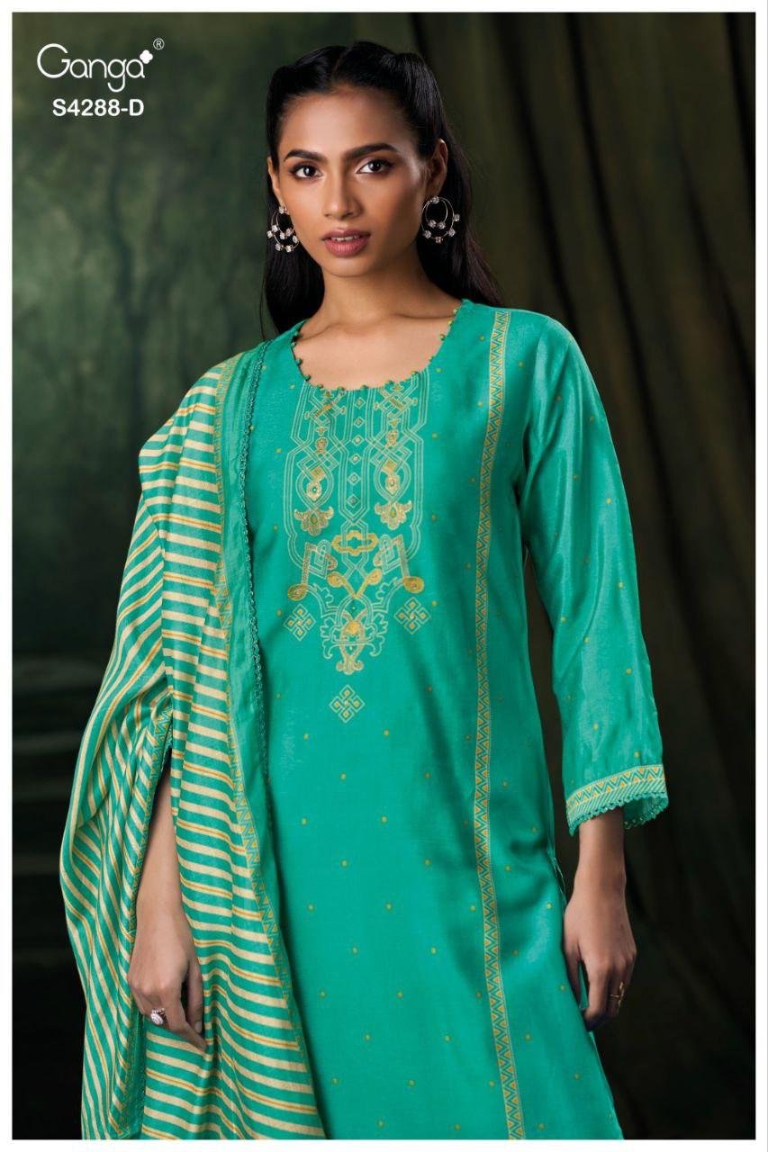 Ganga Zamira 4288 Bemberg Russain Silk Embroidery Salwar Kameez Wholesale 11 Latest Ganga Zamira 4288 Bemberg Russain Silk Embroidery Salwar Kameez Wholesale 2026