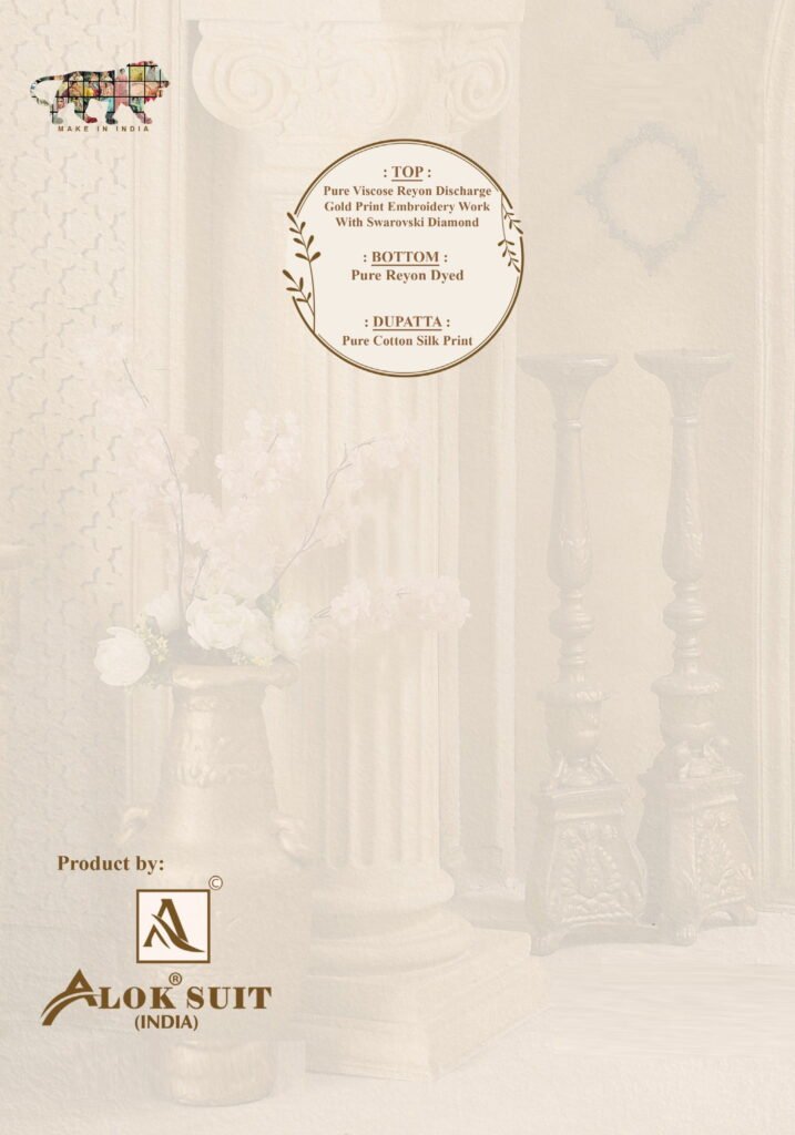 Launching Alok Zarina Edition 15 Viscose Discharge Print Embroidery Work Dress Material Wholesale 2026