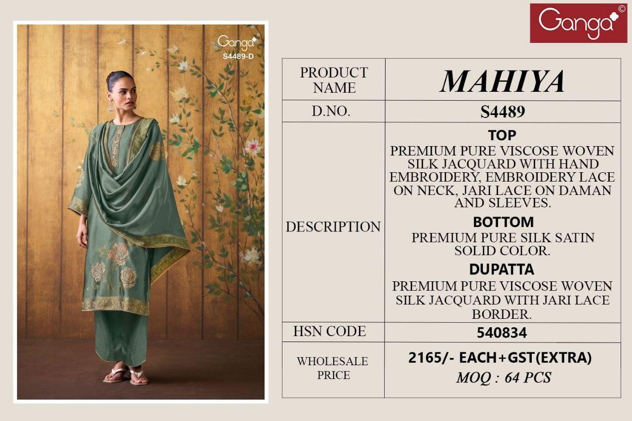 Ganga Mahiya 4489 Viscose Silk Embroidery Work Salwar Kameez Wholesale 13 Beautiful Ganga Mahiya 4489 Viscose Silk Embroidery Work Salwar Kameez Wholesale 2026