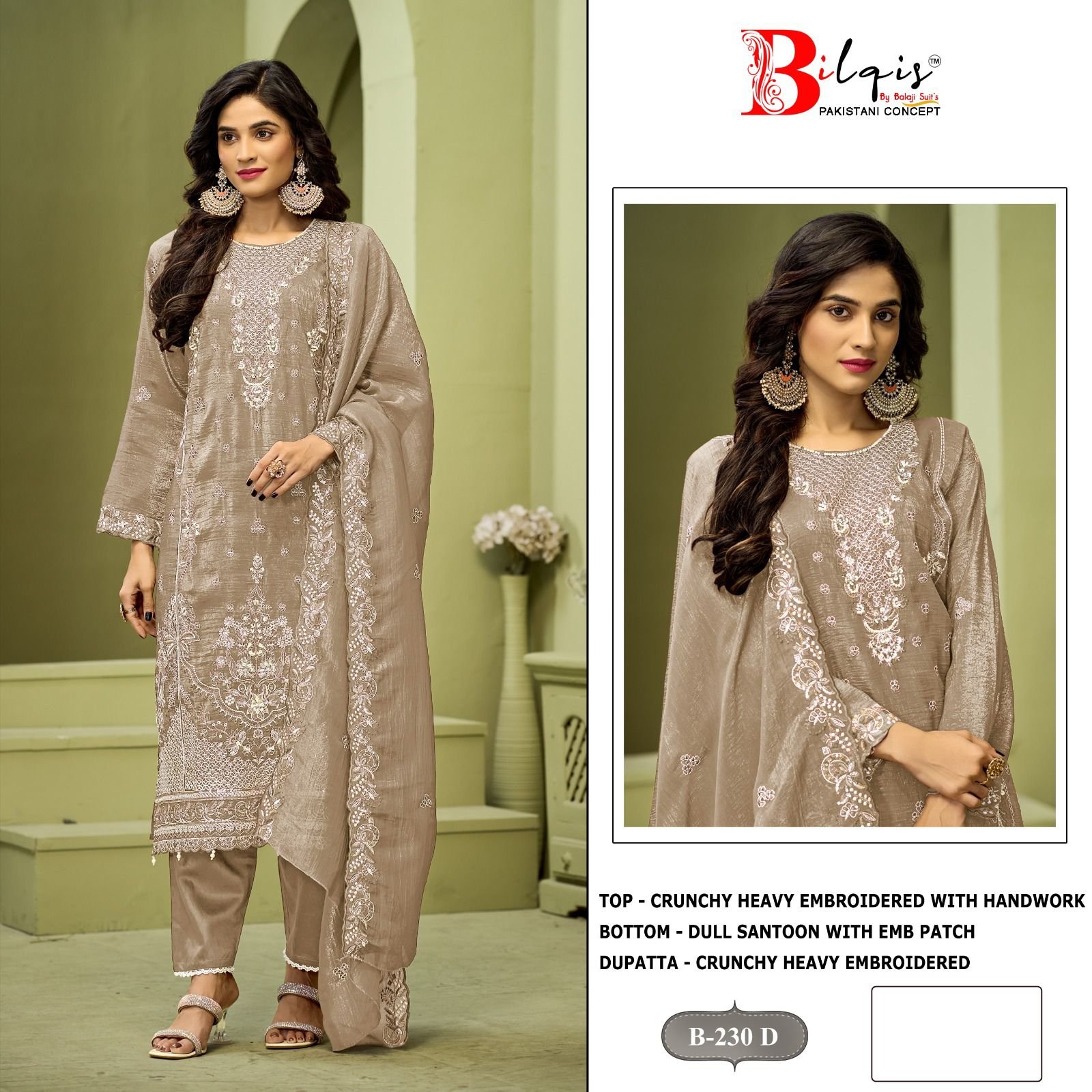 Bilqis B 230 A To D Crunchy With Embroidered Pakistani Salwar Kameez Wholesale 6 Launching Bilqis B 230 A To D Crunchy With Embroidered Pakistani Salwar Kameez Wholesale 2026