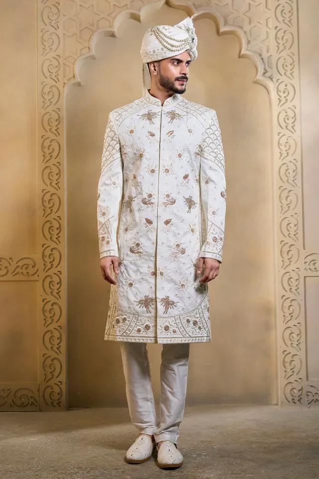 Beautiful Swarg 5105 to 5108 series Regal Zari Embroidered Sherwani Collection Wholesale 2026