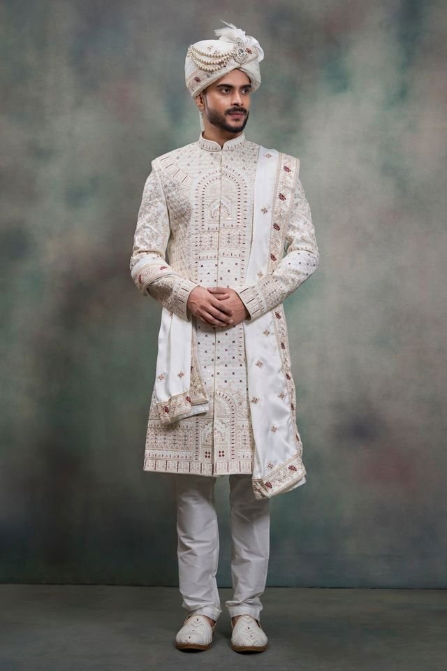 Swarg 5105 to 5108 series Regal Zari Embroidered Sherwani Collection Wholesale 6 Beautiful Swarg 5105 to 5108 series Regal Zari Embroidered Sherwani Collection Wholesale 2026