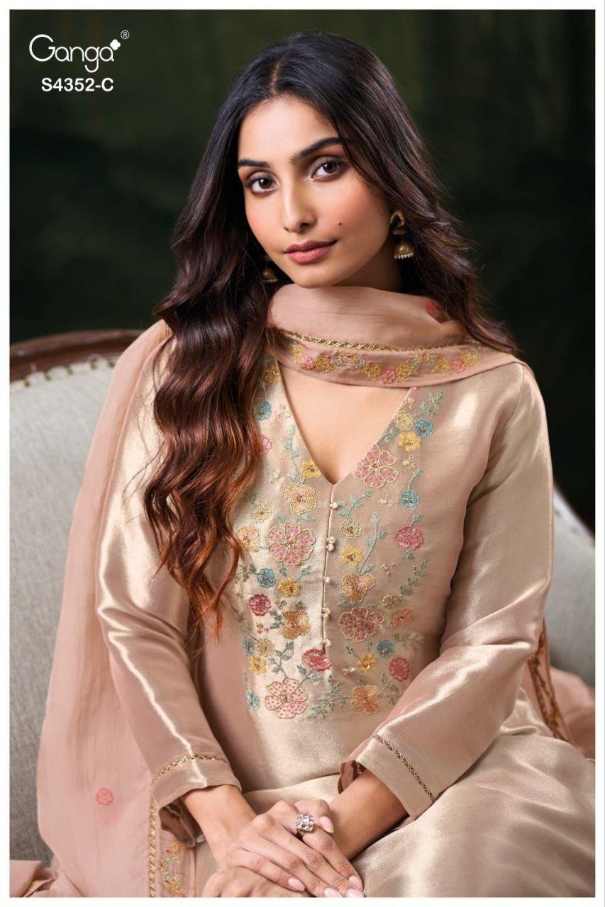 Ganga Chayana 4352 Bemberg Silk With Hand Work Salwar Kameez Wholesale 6 Launching Ganga Chayana 4352 Bemberg Silk With Hand Work Salwar Kameez Wholesale 2026