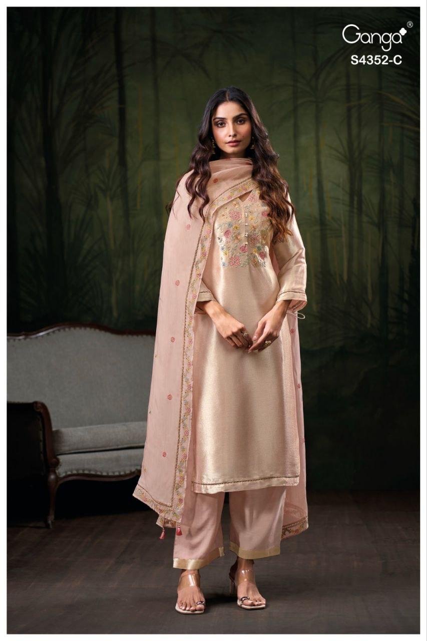 Ganga Chayana 4352 Bemberg Silk With Hand Work Salwar Kameez Wholesale 10 Launching Ganga Chayana 4352 Bemberg Silk With Hand Work Salwar Kameez Wholesale 2026