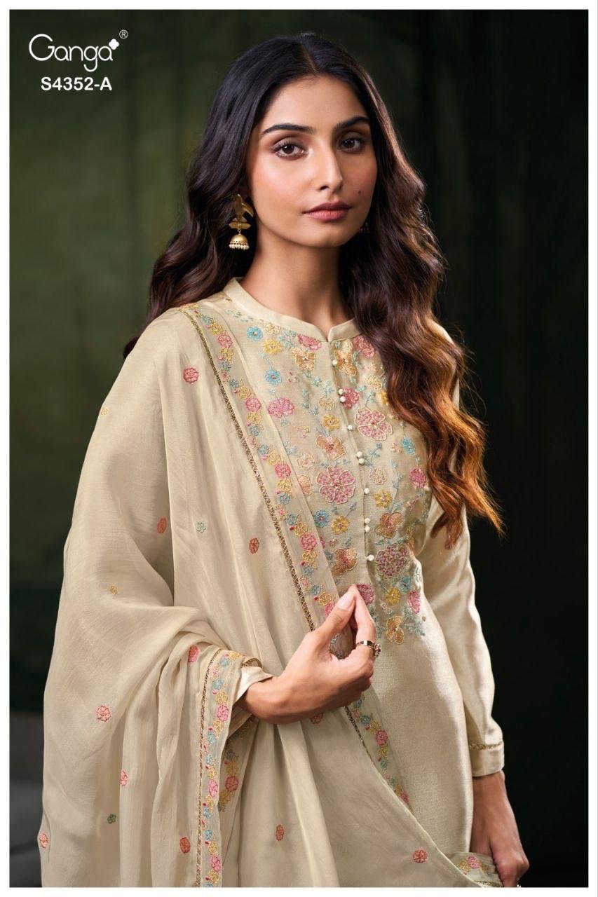 Ganga Chayana 4352 Bemberg Silk With Hand Work Salwar Kameez Wholesale 11 Launching Ganga Chayana 4352 Bemberg Silk With Hand Work Salwar Kameez Wholesale 2026