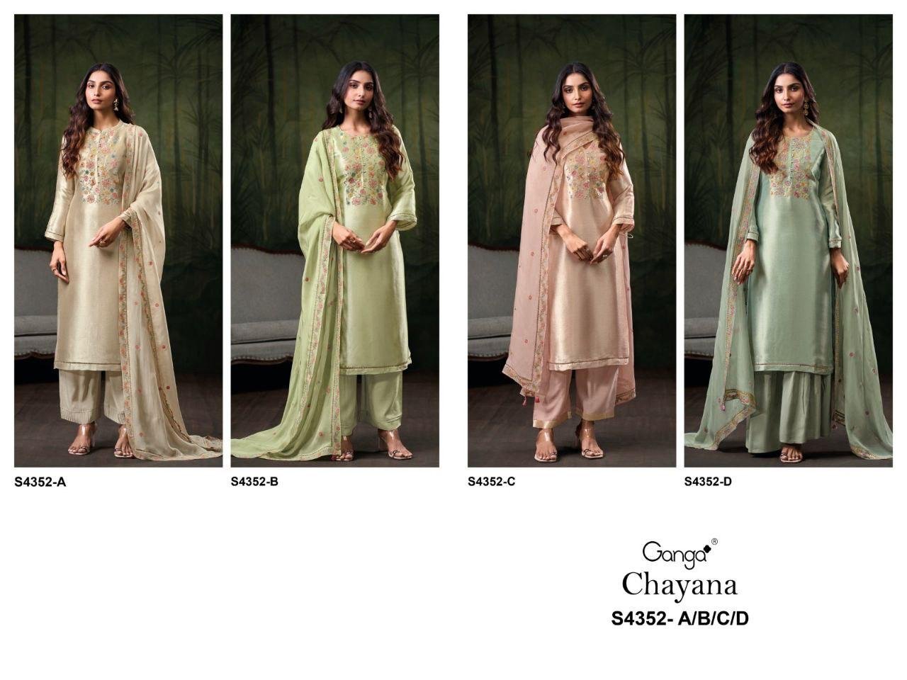 Ganga Chayana 4352 Bemberg Silk With Hand Work Salwar Kameez Wholesale 13 Launching Ganga Chayana 4352 Bemberg Silk With Hand Work Salwar Kameez Wholesale 2026