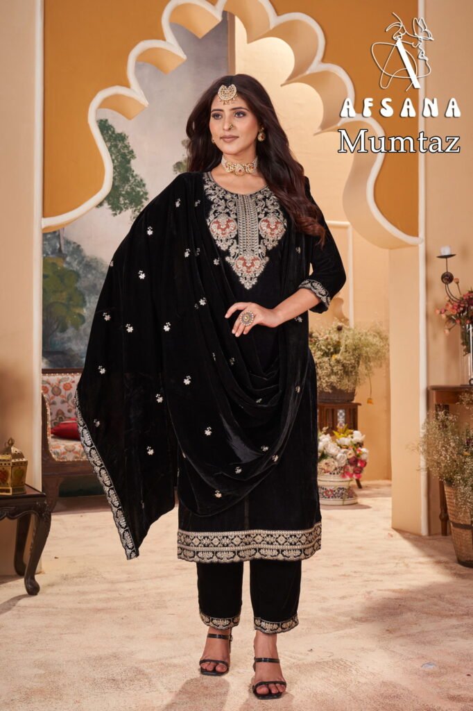 Beautiful Afsana Mumtaz Velvet With Embroidery Work Top Bottom And Dupatta Collection Wholesale 2026 3 Beautiful Afsana Mumtaz Velvet With Embroidery Work Top Bottom And Dupatta Collection Wholesale 2026